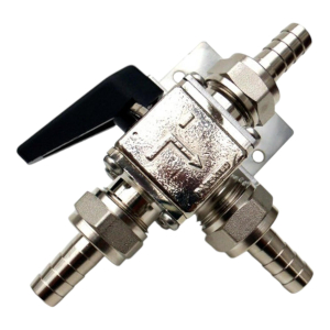 Dreiwegehahn Kugelhahn mit Edelstahleinsatz im Durchlauf...