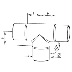 Rohrverbinder T für Edelstahlrohr Konstruktionsrohr Rundrohr