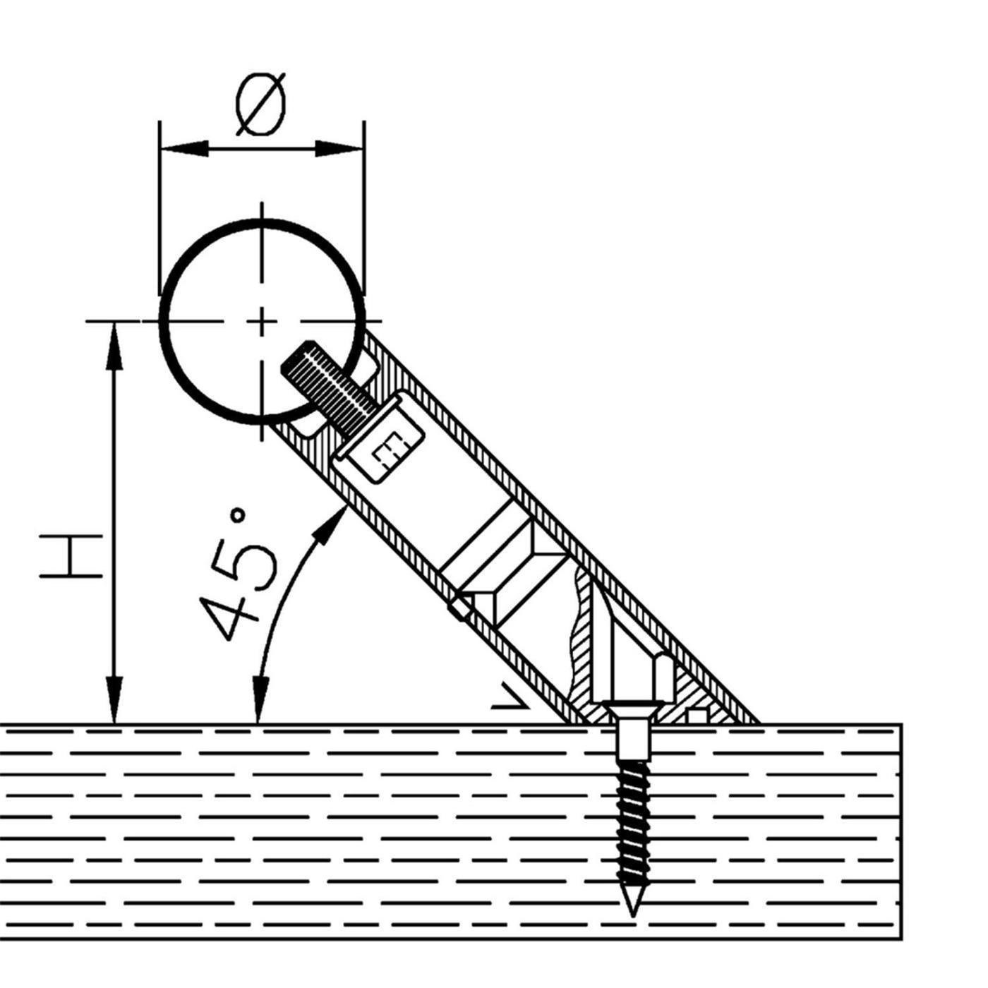 Rohr Abstandshalter flach in Messing poliert Optik für 25.4 mm