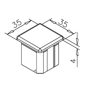 Endkappen vierkant für Konstruktionsrohr
