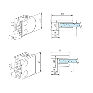 Glasklemme Glashalter Glasklemmhalter Glasklemmsystem...