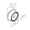 Adapter für Typ 44/46/51/52 Glasklemme Glashalter - Zinkdruckguss - Edelstahl-Design - flach