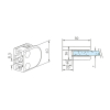 Glasklemme Glashalter Typ 20 - Zinkdruckguss - Messing-Design - gerade - 6mm