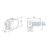 Glasklemme Glashalter Typ 20 - Zinkdruckguss - Edelstahl-Design - für 38,1mm (1,5 Zoll) Rohr - 8mm