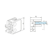 Glasklemme Glashalter Typ 21 - Zinkdruckguss - Edelstahl-Design - gerade - 6,76mm