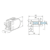 Glasklemme Glashalter Typ 22 - Zinkdruckguss - Edelstahl-Design - für 38,1mm (1,5 Zoll) Rohr - 8mm