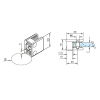 Glasklemme Glashalter Typ 23 - Zinkdruckguss - Chrom-Design - für 38,1mm (1,5 Zoll) Rohr - 6,76mm