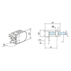 Glasklemme Glashalter Typ 27 - Zinkdruckguss - Messing-Design - für 25,4mm (1 Zoll) Rohr - 6mm
