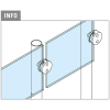 Glasklemme Glashalter rund Typ 46 - Zinkdruckguss - Edelstahl-Design - 10mm