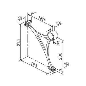 Fußlaufstütze Fusslaufträger - Style 101 - 38,1mm (1,5 Zoll) - Messing Design