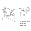 Fußlaufstütze Handlaufstütze - Style 102 - 38,1mm (1,5 Zoll) - Anthrazit-Design