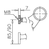 Fußlaufstütze Handlaufstütze - Style 102 - 38,1mm (1,5 Zoll) - Anthrazit-Design