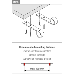 Handlaufstütze Fußlaufstütze - Style 105 - 38,1mm (1,5 Zoll) - Edelstahl Design