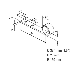 Handlaufstütze Fußlaufstütze - Style 105 - 38,1mm (1,5 Zoll) - Anthrazit Design