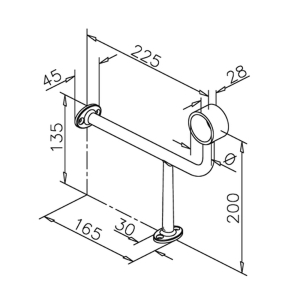 Fußlaufstütze Handlaufstütze - Style 107 - 38,1mm (1,5 Zoll) - Messing Design