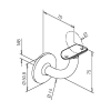 Handlaufstütze Fußlaufstütze - Style 112 - 50,8mm (2 Zoll) - M8 - Messing Design
