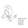 Kugelrohrverbinder mit 1 Abzweig 90 Grad - 38,1mm (1,5 Zoll) - Messing-Design