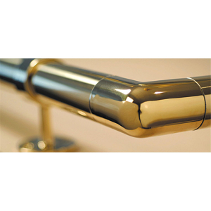 Rohrverbinder 90 Grad für Edelstahlrohr - 38,1mm (1,5 Zoll) - Messing-Design - halbrund