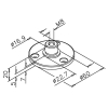 Innenflansch für Edelstahlrohr Rundrohr - 25,4mm (1 Zoll) - Messing-Design