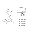 Handlaufstütze Geländerhalter Style 602 - 19,0mm - Messing Design - 45mm