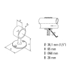 Handlaufstütze Geländerhalter Style 602 - 38,1mm (1,5 Zoll) - Messing Design 65mm
