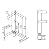 Mini Rail System rund für Glas - 6mm - Edelstahl-Design - Doppelte Endstütze