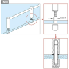Mini Rail System rund für Glas - 6mm - Edelstahl-Design - Doppelte Endstütze