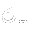 Endkappe flach für Edelstahlrohr Konstruktionsrohr - 25,4mm (1 Zoll) - Edelstahl-Design