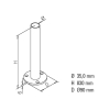 Innenrohr mit Flansch Edelstahl für Edelstahlrohr - 38,1mm (1,5 Zoll) - 83cm