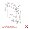 Fußlaufstütze Fußlaufhalter Style 2120 - 38,1mm (1,5 Zoll) Messing Design - 19mm