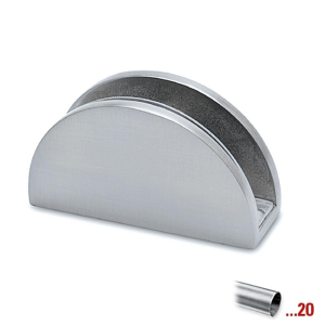 Glashalter halbrund - ohne Führung -...