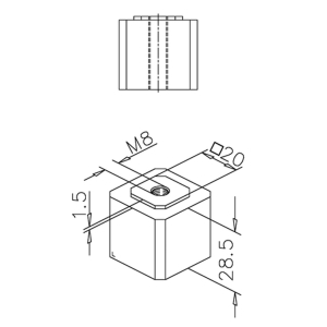 Kunststoff-Pfropfen für Vierkantrohr 35 x 35 mm