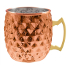 Moscow Mule Becher „Diamond“ – Kupfer-Optik & edles Diamant-Relief (550ml)