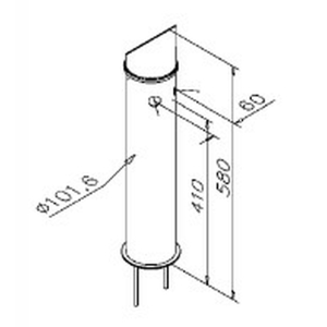 Rohrschanksäule 101,6mm abgeschrägt Edelstahl...