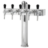 Schanksäule Bierzapfsäule Schankanlagen Edelstahl T-Design LED Werbung 5-leitig