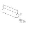 Innenrohr für Edelstahlrohr Konstruktionsrohr Rundrohr - 38,1mm (1,5 Zoll) - Edelstahl - im Zuschnitt