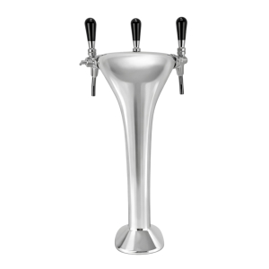 BieTal® Classic Cobra Schanksäule Zapfsäule 3-leitig 7mm Chrom mit 3x Schankhahn