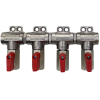 CO2 Gasverteiler Wandverteiler mit Kugelhahn - 4-leitig - 1/4 Zoll Innengewinde