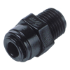 Einschraub Verbinder - schwarz - Gewinde BSPT-PT 1/4 Zoll AG - Rohr 8 mm AD