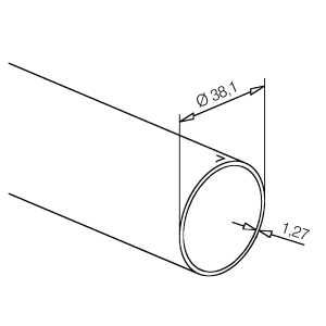 Edelstahlrohr Konstruktionsrohr 38,1mm 1,5 Zoll - Messing...