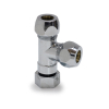 Abzweig Verteiler T-Stück mit Überwurfmutter für Eckventile - 3/8 Zoll