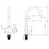BieTal® BT-503 5-Wege Wasserhahn Küchenarmatur Mischbatterie C-Auslauf Edelstahl