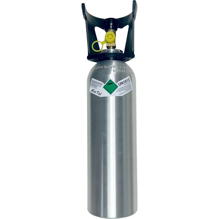 CO2 Kohlensäure Flasche ALU mit Füllung 2 kg mit Drehventil & TÜV-Zulassung