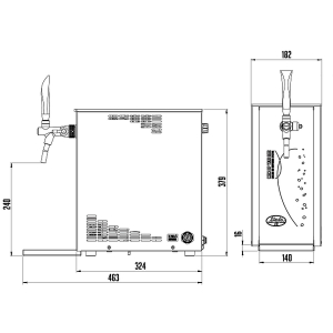 Bierzapfanlage Bierkühler 30 Liter Exklusiv Line - 2kg CO2 Adapter 5 Liter Dosen