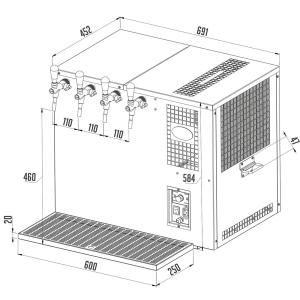 Bierkühler Zapfanlage Bierzapfanlage Auftheken Nasskühler 4-ltg NKT-160 Liter