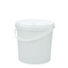 Kunststoff Eimer mit Deckel rund Kunststoffbügel 10 Liter weiss lebensmittelecht