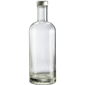 Glasflasche Trinkflasche 750ml mit Drehverschluss Silber...