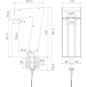 Cosmetal DrinkTower Edelstahl Wasserspender Tafelwasser Sprudelwasser Schanksäule