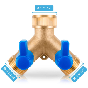 BieTal Wasseranschluss Y-Verteiler 3/4 Zoll IG & 2x...