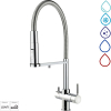 5 Wege Wasserhahn Wasserarmatur Küchenarmatur Mischbatterie Chrom mit Brause